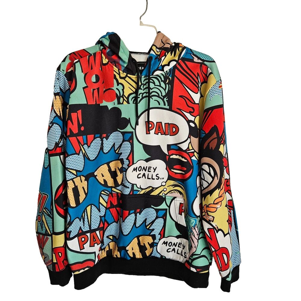 Reason Hoodie Mens Large Streetwear Sweatshirt Money Calls Pop Art Comic